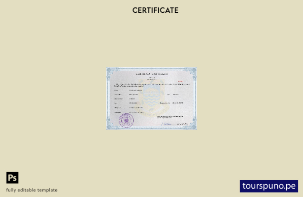 listo para imprimir plantilla de plantilla PSD de certificado de defunción de re